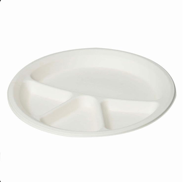 Wrap n Pac 4-compartment bagasse plate