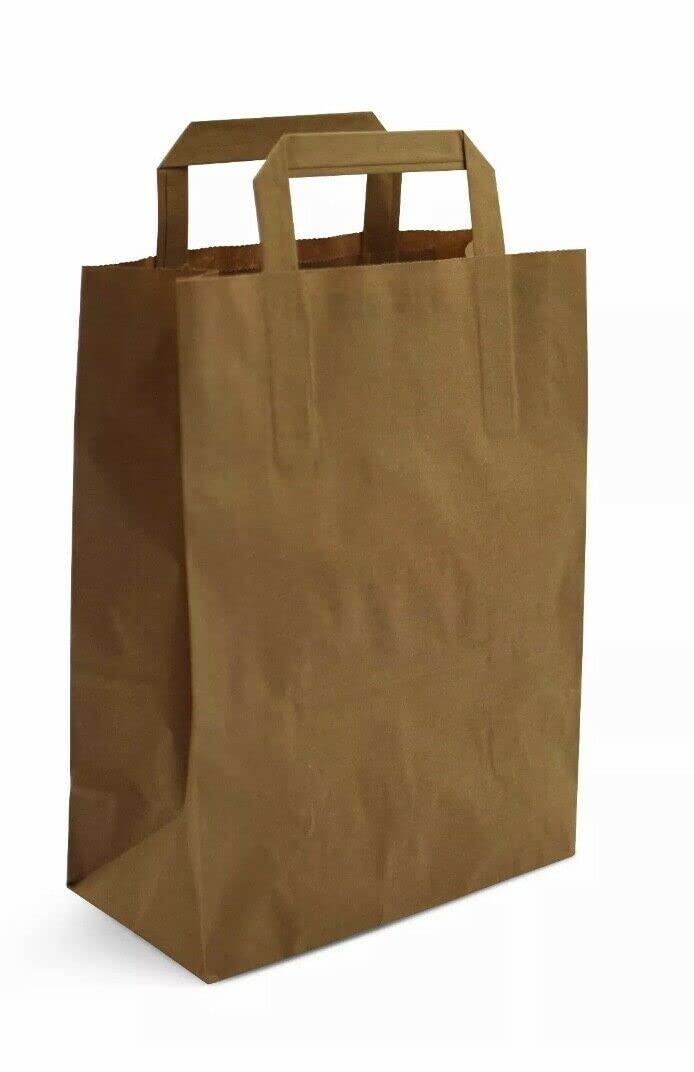 Brown Kraft Paper Takeaway Bags – 7", 9" & 10", Pack of 250