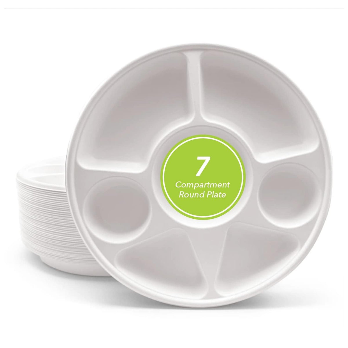 Wrap n Pac 7-compartment bagasse plate