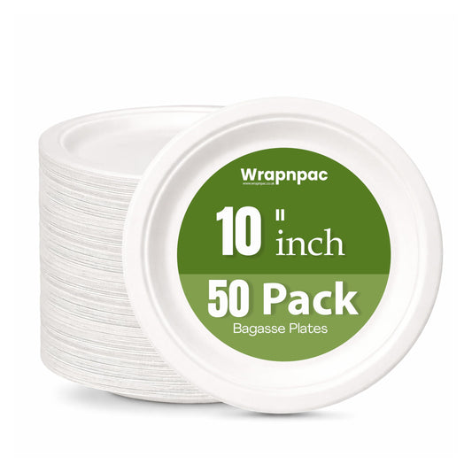 Wrap n Pac 10 inch bagasse plate