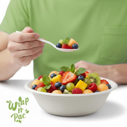 Compostable Bagasse Round Bowls – 250ml & 350ml, Pack of 250 or 1000
