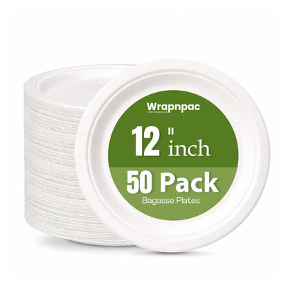 Wrap n Pac 12 inch bagasse plate